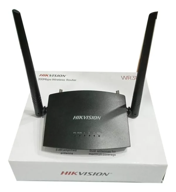 router hikvision ds 3wr3n 2.4ghz 300mbps 4 puertos 10/100mbps ant. 2*5dbi garantia 12 meses